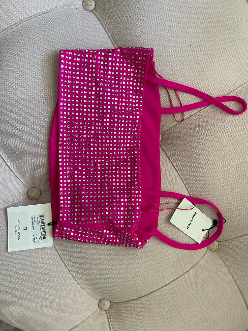 Giuseppe di Morabito Crystal-Embellished Crop Top